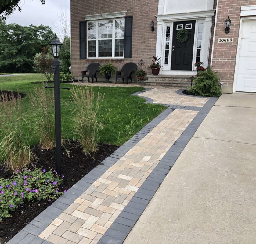 Driveway paver installation around Centerville, Ohio.