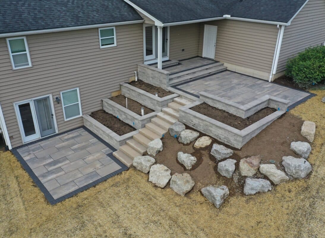 Paver patio contractors near Centerville, Ohio.